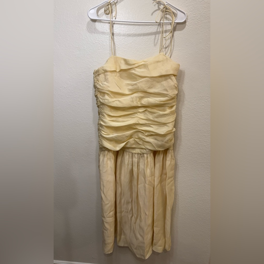Zara ZW‎ Collection Drape Midi Yellow Dress Size L - Picture 7 of 15